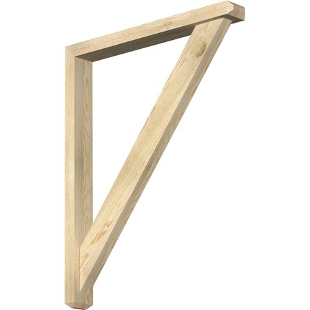 Ekena Millwork Traditional Craftsman Rough Sawn Bracket w/ Offset Brace, Douglas Fir, 4"W x 32"D x 40"H BKT0402X32X40TRA04RDF